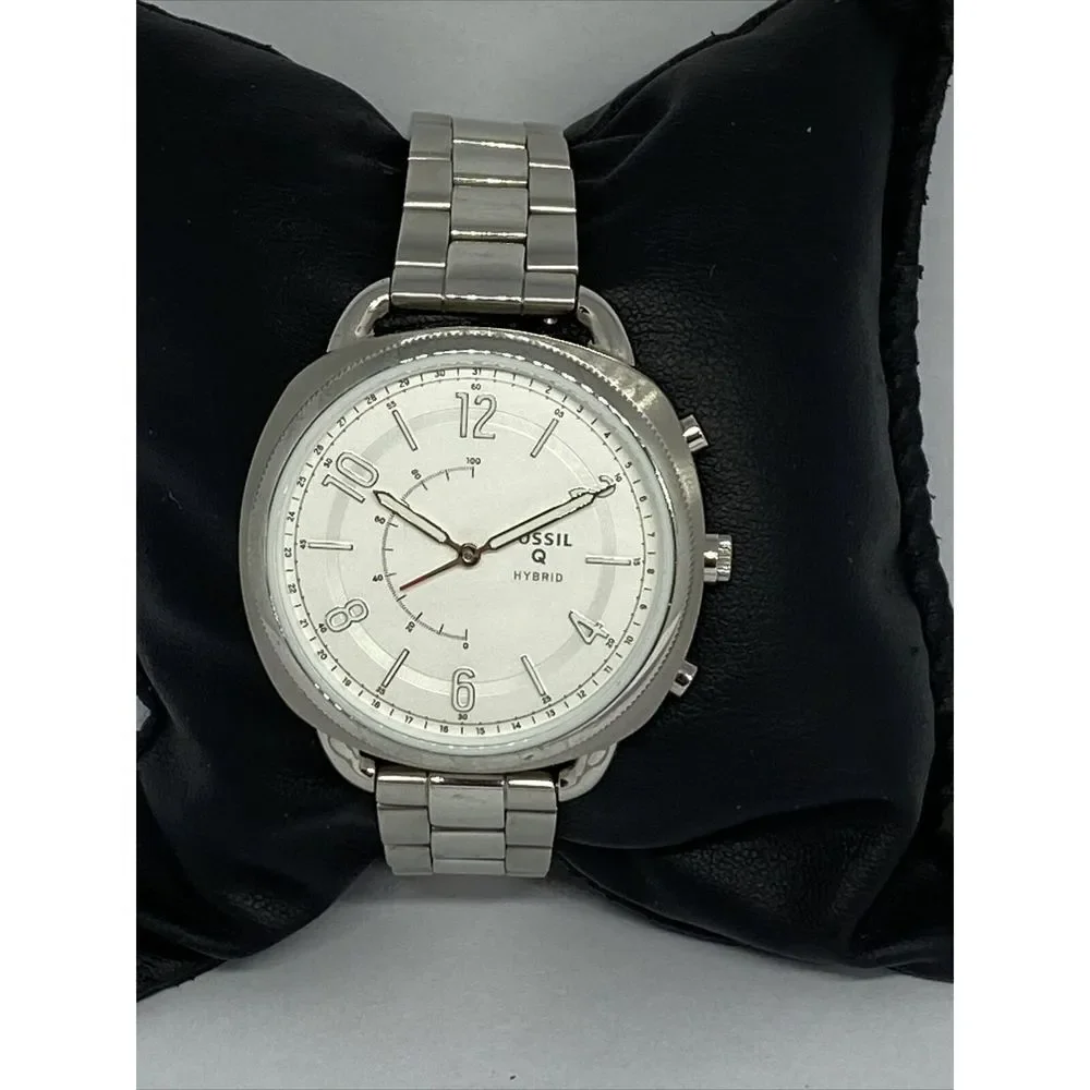 Fossil FTW1202 Women Stainless Steel Analog Silver Dial Hybrid Smartwatch JK26